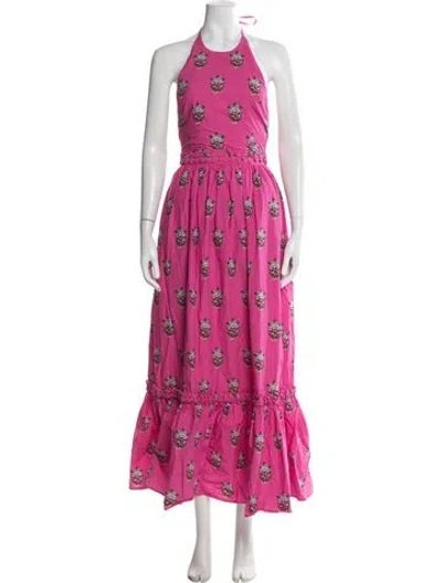 Pre-owned Rhode Floral Print Long Dress W/ Tags In Pink