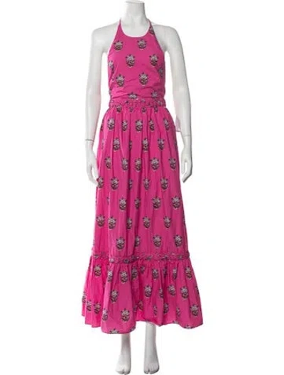 Pre-owned Rhode Floral Print Long Dress W/ Tags In Pink