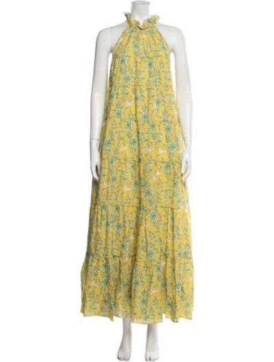 Pre-owned Rhode Floral Print Long Dress In Yellow