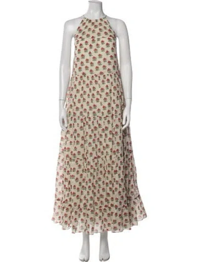 Pre-owned Rhode Floral Print Long Dress In Yellow