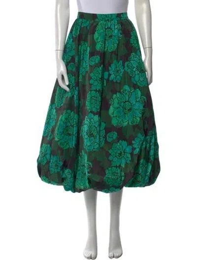 Pre-owned Rhode Floral Print Long Skirt In Green