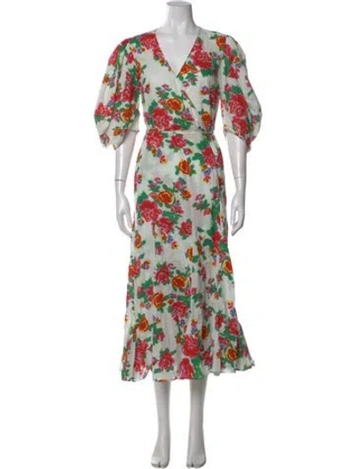 Pre-owned Rhode Floral Print Midi Length Dress