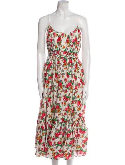 Pre-owned Rhode Floral Print Midi Length Dress In Multi