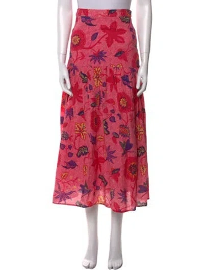 Pre-owned Rhode Floral Print Midi Length Skirt In Multi