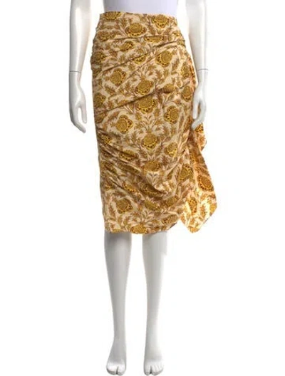 Pre-owned Rhode Floral Print Midi Length Skirt In Neutrals
