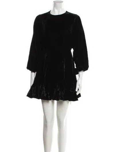 Pre-owned Rhode Floral Print Mini Dress In Black
