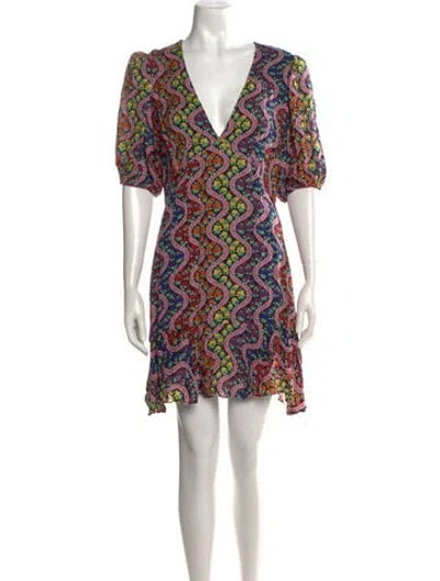 Pre-owned Rhode Floral Print Mini Dress In Black