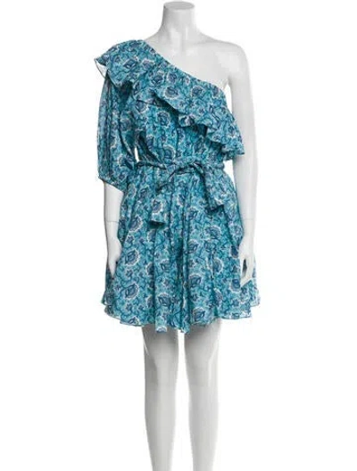 Pre-owned Rhode Floral Print Mini Dress In Blue