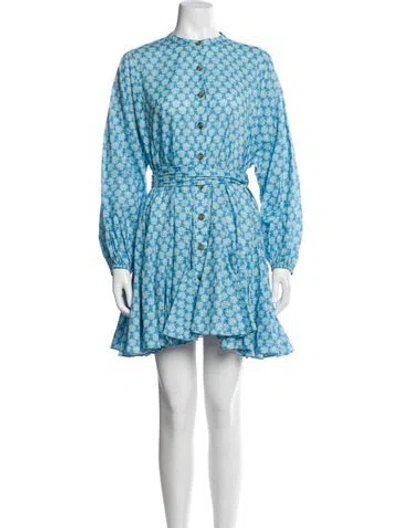 Pre-owned Rhode Floral Print Mini Dress In Blue