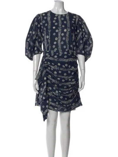 Pre-owned Rhode Floral Print Mini Dress In Blue