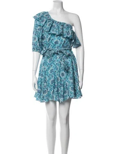Pre-owned Rhode Floral Print Mini Dress In Blue
