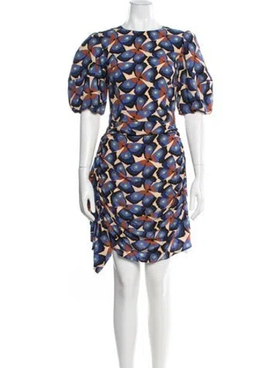 Pre-owned Rhode Floral Print Mini Dress In Blue