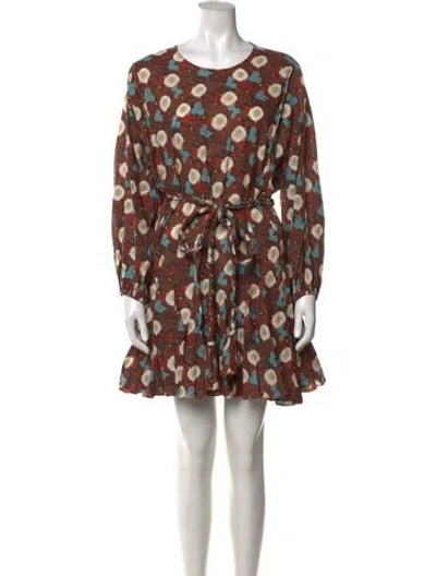 Pre-owned Rhode Floral Print Mini Dress In Blue