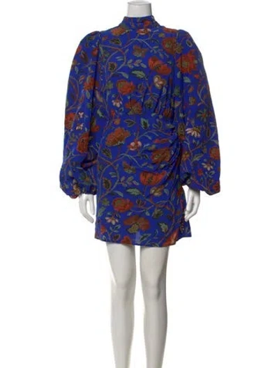 Pre-owned Rhode Floral Print Mini Dress In Blue