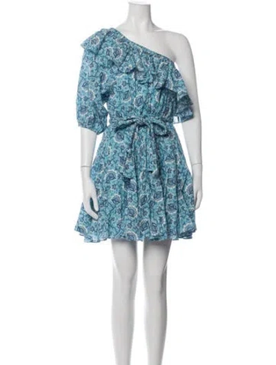 Pre-owned Rhode Floral Print Mini Dress In Blue