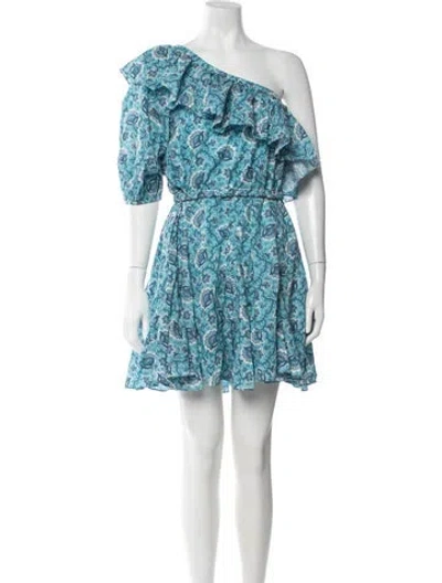 Pre-owned Rhode Floral Print Mini Dress In Blue