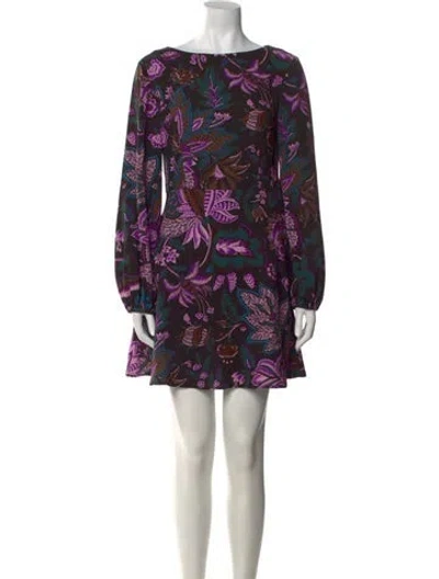 Pre-owned Rhode Floral Print Mini Dress In Brown