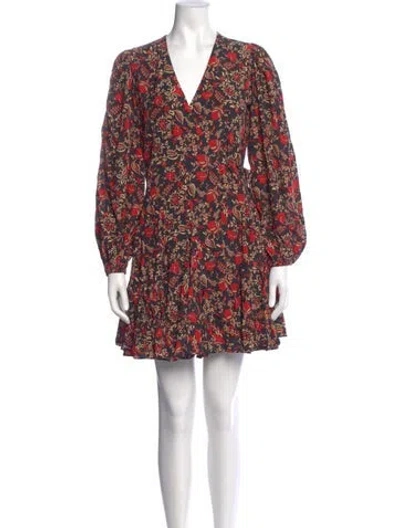 Pre-owned Rhode Floral Print Mini Dress In Brown