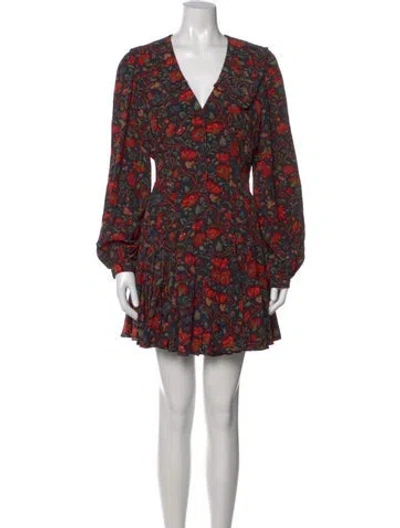 Pre-owned Rhode Floral Print Mini Dress In Brown