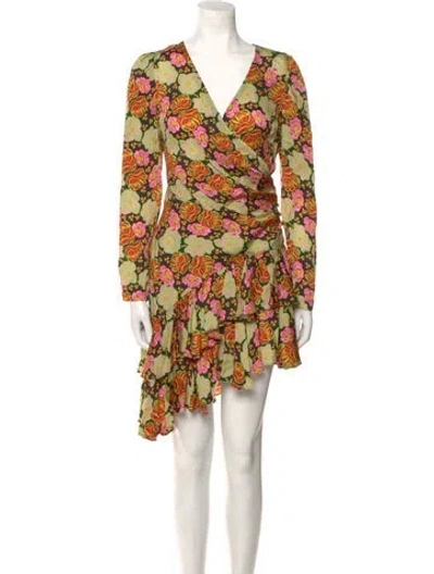Pre-owned Rhode Floral Print Mini Dress In Green
