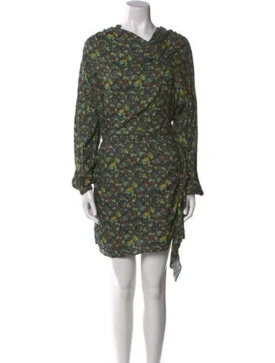 Pre-owned Rhode Floral Print Mini Dress In Green