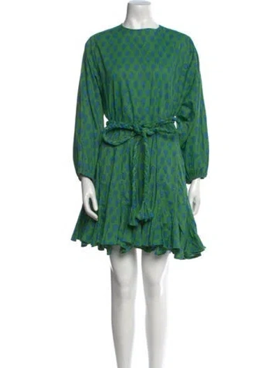 Pre-owned Rhode Floral Print Mini Dress In Green