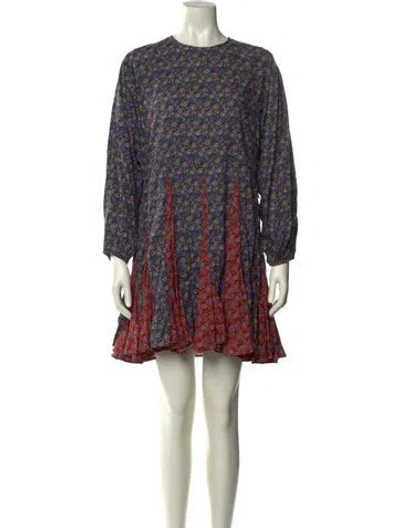 Pre-owned Rhode Floral Print Mini Dress In Green