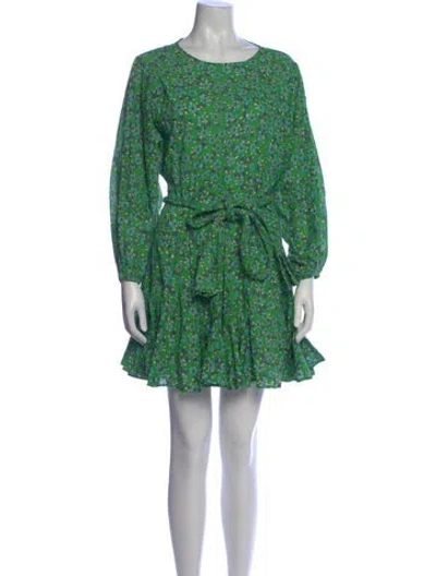 Pre-owned Rhode Floral Print Mini Dress In Green