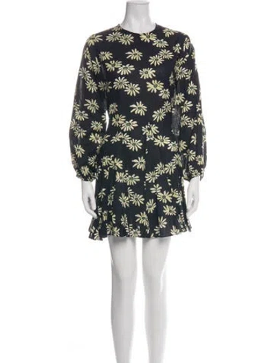 Pre-owned Rhode Floral Print Mini Dress In Green