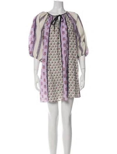 Pre-owned Rhode Floral Print Mini Dress In Green
