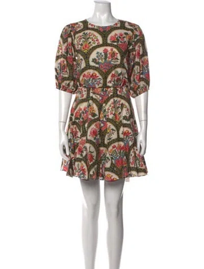 Pre-owned Rhode Floral Print Mini Dress In Green