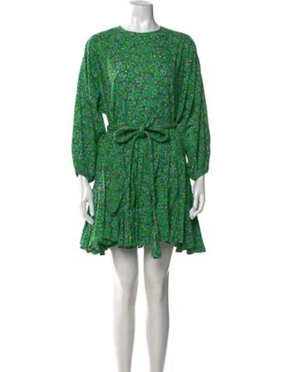 Pre-owned Rhode Floral Print Mini Dress In Green