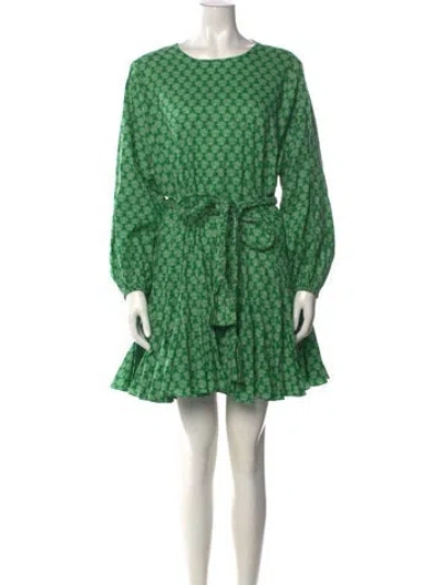 Pre-owned Rhode Floral Print Mini Dress In Green