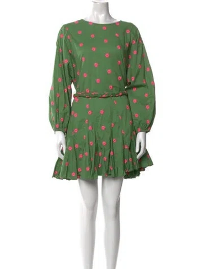 Pre-owned Rhode Floral Print Mini Dress In Green