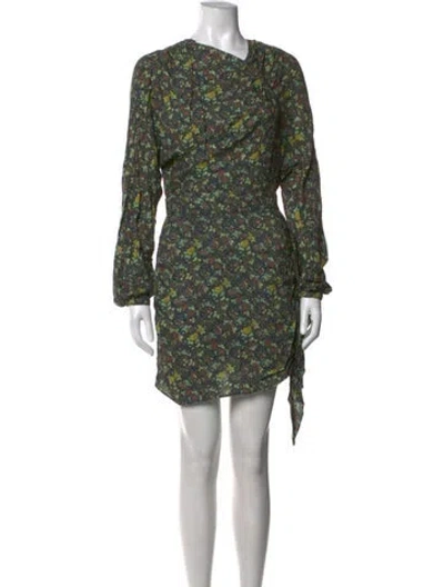 Pre-owned Rhode Floral Print Mini Dress In Green