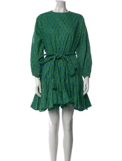 Pre-owned Rhode Floral Print Mini Dress In Green