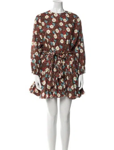 Pre-owned Rhode Floral Print Mini Dress In Multi