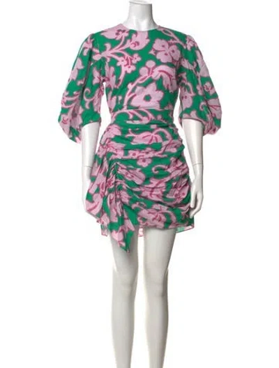 Pre-owned Rhode Floral Print Mini Dress In Multi