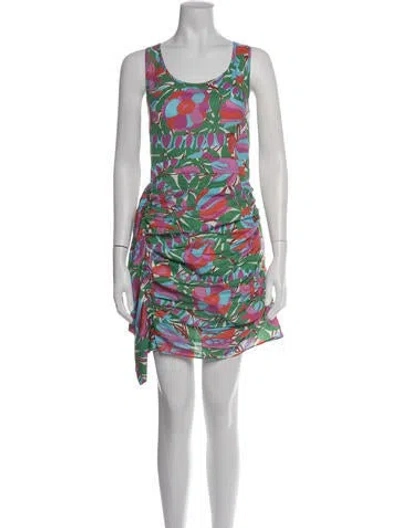 Pre-owned Rhode Floral Print Mini Dress In Multicolor