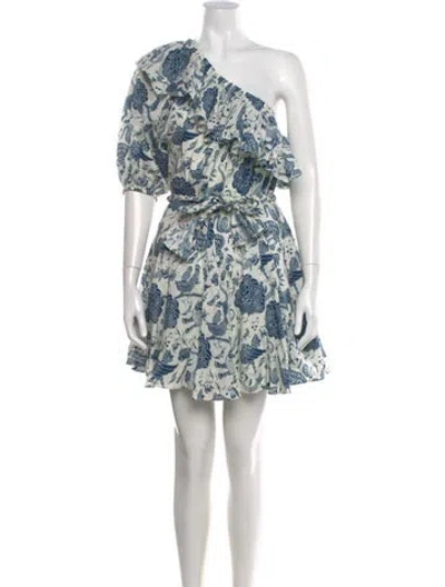 Pre-owned Rhode Floral Print Mini Dress In Neutral