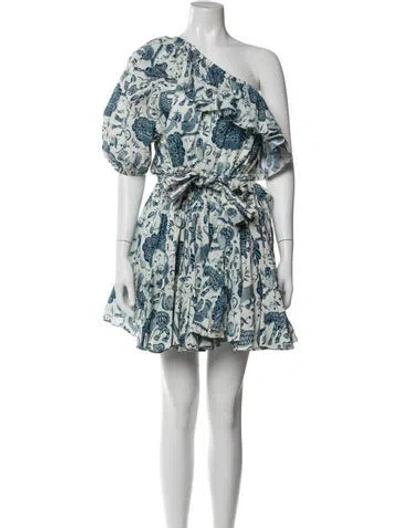 Pre-owned Rhode Floral Print Mini Dress In Neutral