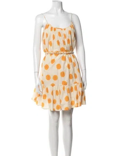 Pre-owned Rhode Floral Print Mini Dress In Neutrals