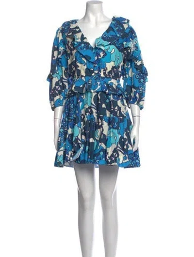 Pre-owned Rhode Floral Print Mini Dress In Neutrals