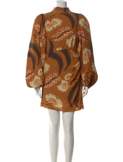 Pre-owned Rhode Floral Print Mini Dress In Orange