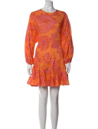 Pre-owned Rhode Floral Print Mini Dress In Orange