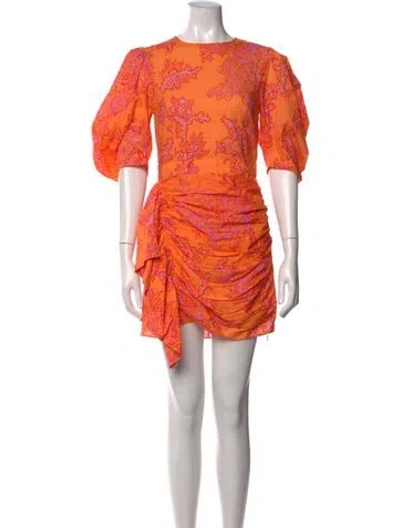 Pre-owned Rhode Floral Print Mini Dress In Orange