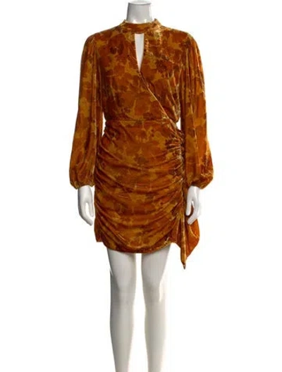 Pre-owned Rhode Floral Print Mini Dress In Orange
