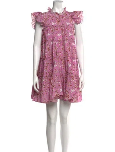 Pre-owned Rhode Floral Print Mini Dress In Pink