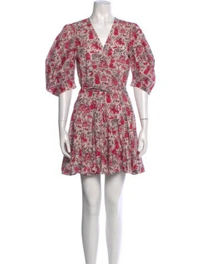 Pre-owned Rhode Floral Print Mini Dress In Pink