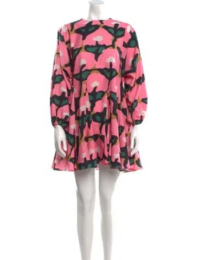 Pre-owned Rhode Floral Print Mini Dress In Pink